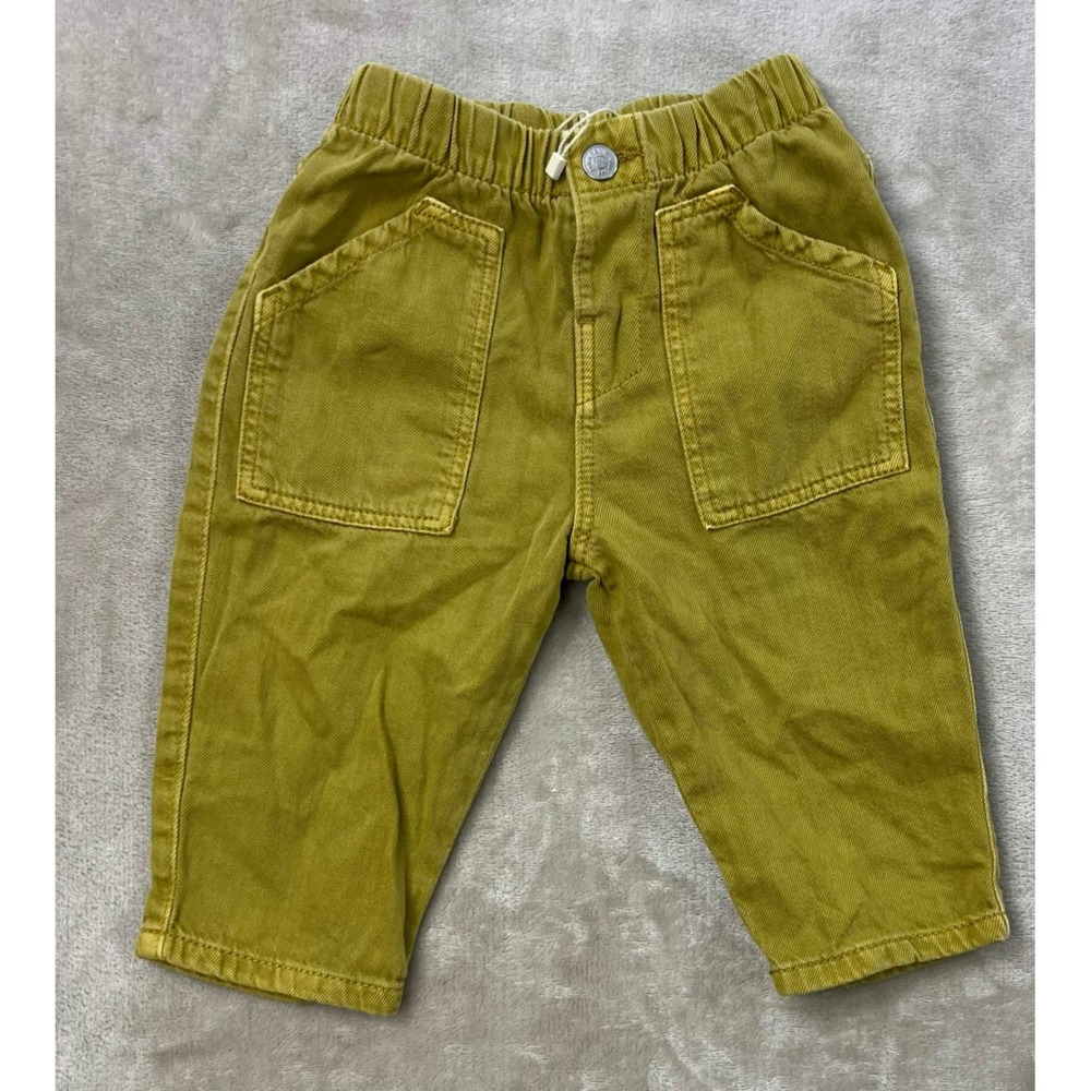 Zara Kids Mustard Yellow Utility Denim Pants 12-18 Months Adventure Unlimited